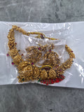 Antique Gold Floral Mango Temple Necklace Set