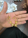 Matt Gold Peacock Jhumka Ear Cuffs