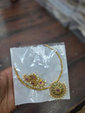 Antique Gold-Plated Traditional Guttapusalu Hasli Choker Necklace Set