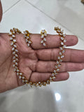 Elegant Gold-Plated Marquise CZ Leafy Choker Necklace