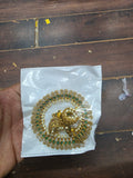Heritage Green Stone Matte Gold Choker Set with Pearl Jhumkas
