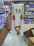 Indian Style Matte Gold Temple Haram Set