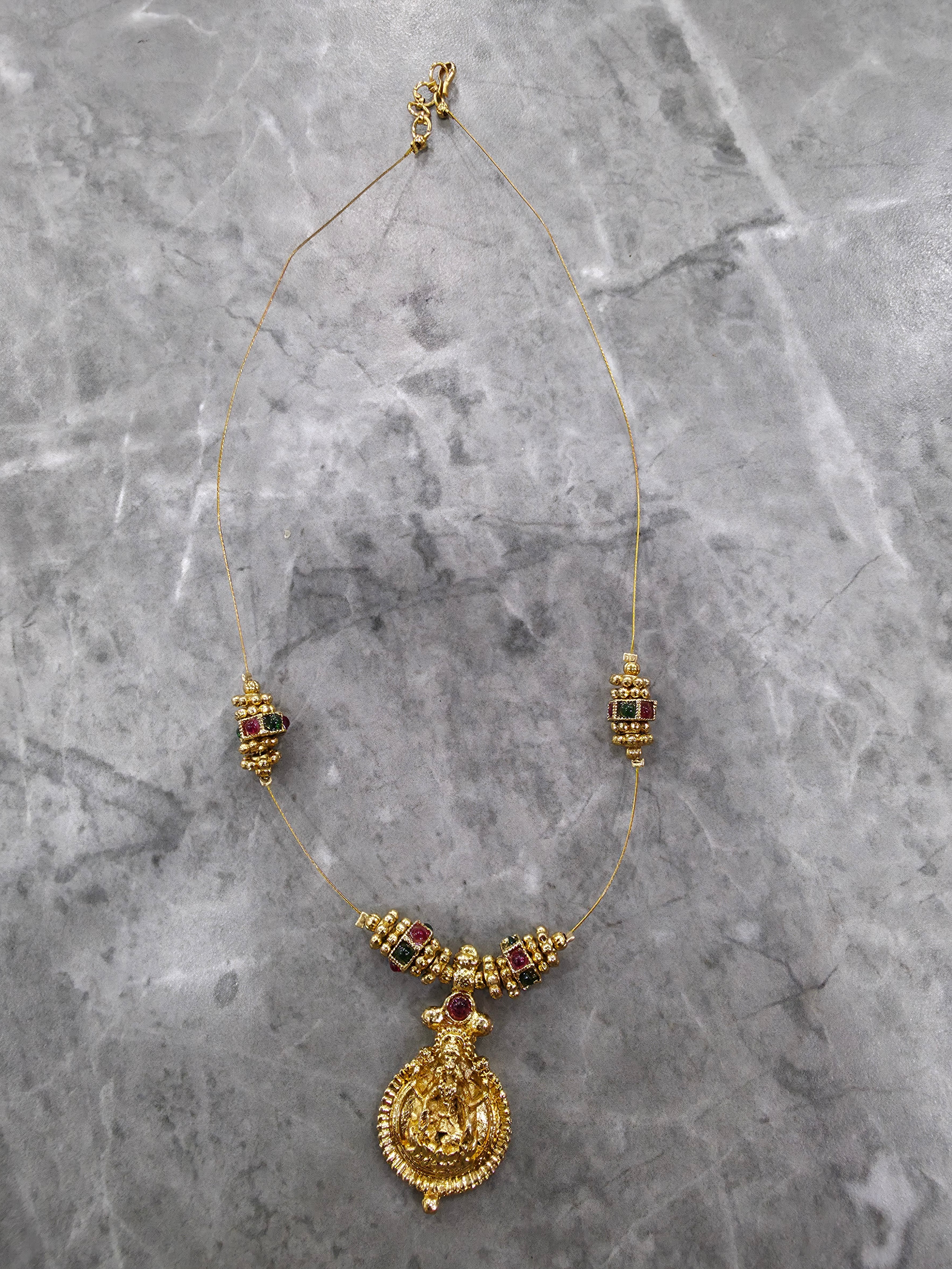 Delicate Gold Lakshmi Coin Pendant Chain