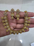 Traditional Gold-Plated Lakshmi Kasu CZ Choker Necklace