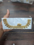 Traditional Matte Gold Choker Necklace Set with Ruby and Emerald Accents
