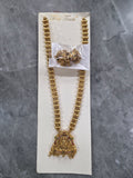 Antique Gold Lakshmi Temple Haram Long Necklace Set