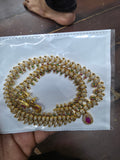 Antique Gold Matte Finish South Indian Manga Malai Set with Matching Studs