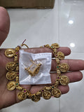 Antique Gold-Plated Laxmi Kasu Choker Set with Earrings